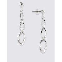 ms collection silver plated sparkle swirl earrings