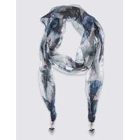 ms collection floral print scarf necklace