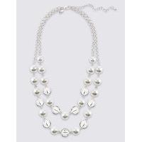 ms collection pearl effect sparkle collar necklace