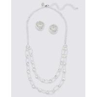 M&S Collection Silver Plated Necklace & Earring Set
