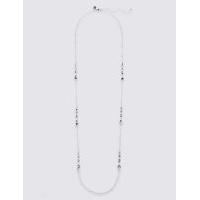 ms collection silver plated wave station rope necklace