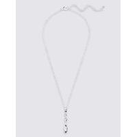 ms collection silver plated twist stick necklace