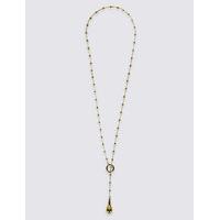 M&S Collection Gold Plated Ball Chain Drop Necklace