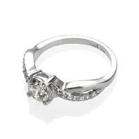 ms collection platinum plated twisted crystal stone ring