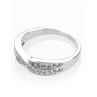 ms collection platinum plated double crossover diamant ring