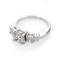 M&S Collection Platinum Plated Trio Classic Diamanté Ring