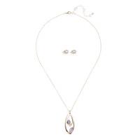 M&S Collection Double Teardrop Pendant Necklace & Earrings Set MADE WITH SWAROVSKI ELEMENTS