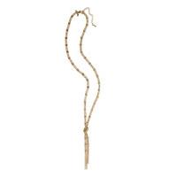 M&S Collection Gold Plated Ball Chain Tassel Necklace