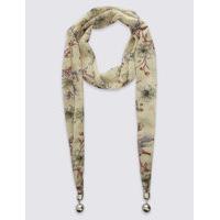 M&S Collection Floral Print Scarf Necklace