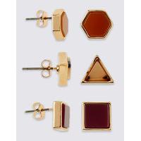 ms collection resin stud earrings set