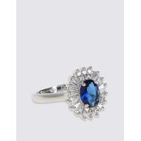 ms collection platinum plated baguette regal ring