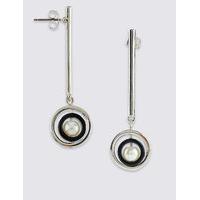 ms collection stick round drop earrings