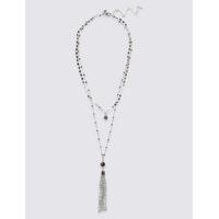 M&S Collection Silver Plated Tassel Necklace