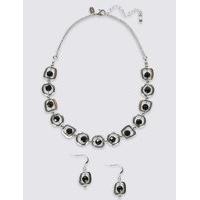 M&S Collection Trapped Bred Shape Necklace & Earring Set