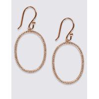 M&S Collection 18ct Rose Gold Plated Sterling Silver Earrings with Pavé Cubic Zirconia