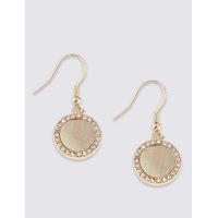 ms collection gold plated circle shell drop earrings