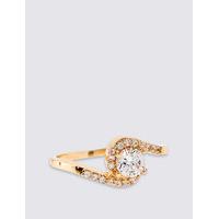 M&S Collection Gold Plated Stone Twist Ring