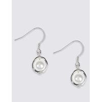 M&S Collection Capped Pearl Effect Drop Earrings