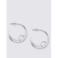 M&S Collection Silver Plated Circle Detail Hoop Earrings