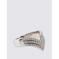 M&S Collection Platinum Plated Crystal Ring