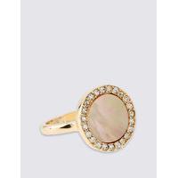 M&S Collection Gold Plated Diamanté Circle Ring