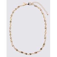 M&S Collection Gold Plated Twist Sparkle Rope Necklace