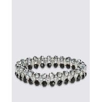 M&S Collection Diamanté Glamour Rows Bracelet