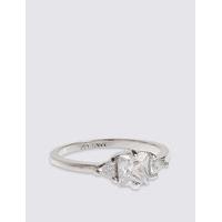 M&S Collection Platinum Plated Refined Trilogy Ring