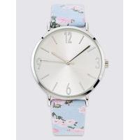 M&S Collection Round Face Floral Strap Watch