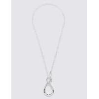 M&S Collection Ring T-Bar Silver Plated Necklace