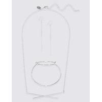 ms collection simple necklace earring set