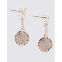 ms collection circular stone drop earrings