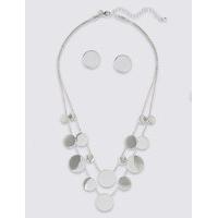 M&S Collection Shiny Circle Necklace & Earrings Set