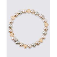 M&S Collection Pearl Effect Sparkle Stretch Bracelet