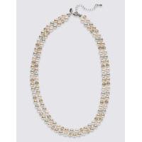 M&S Collection Pearl Effect Long Rope Double Necklace