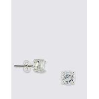 ms collection silver plated crystal stud earrings