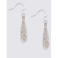 ms collection silver plated pave dip earrings