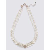 M&S Collection Pearl Effect Double Row Necklace