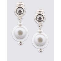 M&S Collection Crystal Clip Pearl Earrings