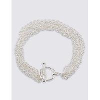 M&S Collection Silver Plated Multi Chain Bracelet