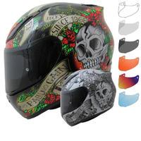 MT Revenge Skull & Roses Motorcycle Helmet & Visor