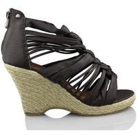 mtng mustang sandals with wedge strips womens sandals in brown