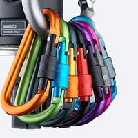 Multi colors stylish and practical Camping Hiking Hook D-type Safety Buckle Lock Aluminium Alloy Climbing Button Carabiner 1PC