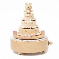 Music Box Square Novelty Gag Toys Wood Unisex