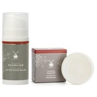 muhle sandalwood after shave balm 100ml and shaving soap puck 65g