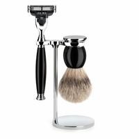Muhle Sophist 3 Piece Gillette Mach3 Razor Shaving Set with Silvertip Badger Hair Shaving Brush