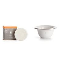 Muhle White Porcelain Lathering Bowl With 65g Sea Buckthorn Shaving Soap Refill