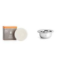 Muhle Small Chrome Lathering Bowl With 65g Sea Buckthorn Shaving Soap Refill