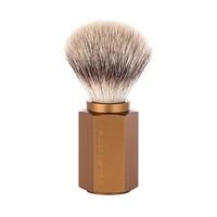 Muhle Hexagon Aluminium Handle Synthetic Silvertip Fibre Shaving Brush in Bronze Finish