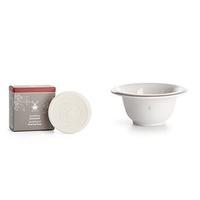 Muhle White Porcelain Lathering Bowl With 65g Sandalwood Shaving Soap Refill